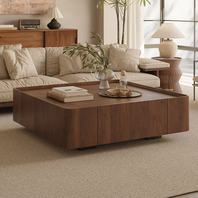 Wood Walnut 35.4-in W x 12.6-in H with Drawers